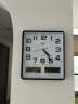 康巴丝（Compas） 挂钟万年历温湿度钟表创意客厅时钟简约挂表方形日历石英钟 3105 黑白  30CM*34CM 晒单实拍图