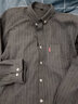 罗蒙（ROMON）条纹长袖衬衫男士韩版修身商务休闲百搭衬衣外套灰色2XL 实拍图