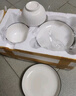 肃匠餐具家用套装碗盘简约米饭碗盘套装纯白釉下彩陶瓷碗微波炉用 4.5英寸碗(山田) 10头 实拍图