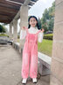 女童春装套装2026新款美式复古大童背带裤时髦秋夏季女孩两件套潮 粉色背带裤 140cm 实拍图