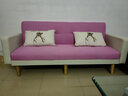 欧柏盛布艺沙发床简约新款科技布猫爪皮双三四人可折叠客厅小户型出租房 粉红色+米白(亲肤棉麻布) 三人位 1.7m *宽0.95米）+抱枕 实拍图