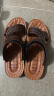 宜驰（EGCHI）凉鞋男士凉拖户外头层牛皮透气沙滩鞋 12129 棕色 41 实拍图