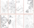 中国画白描描摹本 升级版 工笔画入门描红本 勾线笔毛笔画 人物 山水 花卉 动物 成人自学零基础 国画临摹画帖 白描画本 线描底稿本 中国画白描四本套装+画具三件套 实拍图