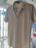 真维斯（JEANSWEST）短袖polo衫男夏季商务休闲男装新款大码凉感冰丝翻领半袖男士上衣 卡其 小国潮小狮_K 3XL 实拍图
