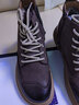 皓顿（HAUT TON）【吴尊同款】马丁靴男英伦风头层牛皮商务休闲皮鞋高帮复古工装靴 580褐色-加绒 40 适合运动鞋41码 实拍图