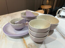 摩卡色mocarose碗碟套装碗盘家用餐具套装整套乔迁搬家新婚礼物炻瓷碗筷 炻彩香芋紫（精美礼盒装） 20头 实拍图