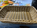 ken's 仿藤编水果篮面包筐超市果蔬陈列展示篮零食框塑料编织筐大号 浅咖色30*20*6.5cm 实拍图