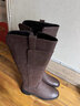 狄德拉真皮不过膝长筒靴女秋冬款厚底粗跟显瘦高筒骑士靴百搭方头长靴 棕色单里（标准筒围） 39 (245mm) 标准码 实拍图