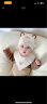 婴幼儿帽子春秋3-6-12个月男女宝宝套头帽棉布可爱萌百天睡觉胎帽 小熊双角米色套 1-12个月38-46cm 实拍图
