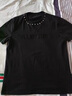 益帛短袖t恤男士夏季新款韩版潮流铆钉钢印五分半袖宽松休闲百搭上衣 黑色 XL【建议115-125斤】 实拍图