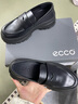 爱步（ECCO）厚底乐福鞋女倪妮同款英伦风一脚蹬厚底增高牛皮女鞋 踪迹220723 黑色22072301001 35 （尺码偏小） 实拍图