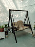 莫 家 户外秋千吊椅摇椅吊篮藤椅铁艺休闲室外阳台庭院花园成人秋千 布顶+挪威+2人款（卡其） 实拍图