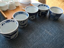 光峰 日式茶杯日本进口茶具陶瓷品茗杯功夫茶杯单杯主人杯180ml家用小茶杯子 蓝彩-球网格子 实拍图