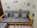 公熊（GXIONG） 公熊家具 沙发实木沙发客厅北欧实木木质沙发实木沙发小户型沙发 原木色（灰色布套） 三人位+脚踏 实拍图