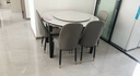 上林春天 岩板餐桌 实木餐桌椅组合现代简约伸缩折叠圆桌吃饭桌子餐厅家具 亮光雪山白黑灰【轻奢皮椅灰色】 1.35m 一桌八椅 实拍图