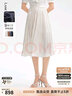 朗姿【Basic衣橱】法式百褶半身裙复古女士裙子夏新款百褶裙 米白色 L 实拍图