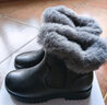 红蜻蜓中筒靴女厚底增高加绒保暖雪地靴女短筒棉靴女皮靴子 WTC434051R 实拍图