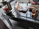 利宁 抽屉茶几现代简约钢化玻璃小户型客厅大户型创意茶边几茶矮桌子 黑胡桃色+黑色玻璃 120*60*42.5 实拍图