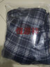 恒源祥冬装新款纯羊毛内胆保暖衬衫男爸爸装长袖加厚格子休闲衬衣 140灰色 170L 实拍图