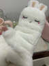柳欣 手套女秋冬季可爱兔子翻盖半指露指加厚防寒保暖手套学生日礼物 白色 均码 实拍图