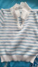Jret撞色条纹毛衣女秋季2023年新款法式温柔风显瘦短款针织衫套头上衣 浅蓝色 均码 弹力均码(建议70-120斤) 晒单实拍图