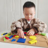 马丁兄弟 15孔形状配对板蒙氏早教玩具儿童手抓板嵌板一岁宝宝玩具 实拍图