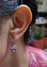 KASIYU紫色仿水晶球耳环女韩国新2024款潮耳钉气质高级感耳饰耳坠 耳环 晒单实拍图