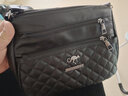 花迹真羊皮妈妈包包女新款真皮斜挎包女包大容量品牌羊皮百搭中年女包 黑色棱格8959小号 实拍图