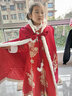 婉凯女童汉服中国风明制汉服儿童古装冬季加绒唐装连衣裙小女孩拜年服 S202红色加绒+云肩+202红色斗篷 140 实拍图