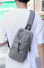 L&M胸包男单肩包男士运动包胸前水壶包学生背包平板包潮牛津布防泼水 精英灰色1019 实拍图