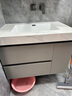 白色恋人实木浴室柜简约现代陶瓷一体盆洗手盆柜组合洗手台洗脸盆洗漱台 60CM手扫美妆镜柜|陶瓷一体盆|ENF环保板材 实拍图