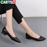 卡帝乐鳄鱼 CARTELO 皮鞋女士尖头工作鞋低跟通勤单鞋 KDO-A335-99 黑色 38 实拍图