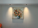 墨派（Mopai）餐厅装饰画手绘油画美式花卉高端客厅肌理挂画正方形壁画免打孔 锦上添花 90*90cm手绘油画 实拍图