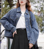 百图betu女装春季新款短外套简约宽松ins潮百搭牛仔外套女2401T45 牛仔色 XS 实拍图