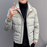 杰逊斯立领羽绒服男冬季短款加厚保暖白鸭绒潮牌痞帅男士羽绒外套上衣服 997卡其色 M 实拍图