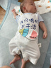 迪迪熊日记（DIDIXIONGRIJI） 婴儿衣服夏季短袖连体衣薄款夏装新生儿男宝宝0-3个月6纯棉衣服1 短袖只喝奶 59CM 实拍图