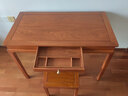 东成红木家具缅甸花梨（学名：大果紫檀）新中式书桌梳妆台学习桌全实木办公桌电脑桌写字台明式 106CM一桌一凳组合 实拍图