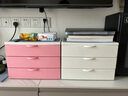 爱丽思（IRIS） 儿童桌面抽屉式收纳盒小物化妆品收纳盒首饰盒文件整理箱收纳柜 36.2*27*26cm 【3层】粉红色 实拍图