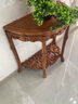 老总 老总红木家具非洲花梨（学名：刺猬紫檀）实木花架中式花几盆景架置物电视柜花几组合 半圆几 实拍图