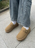 依思 Q（exull）加绒勃肯鞋女2024秋冬百搭加厚保暖棉鞋女一脚蹬韩版防滑雪地靴女 驼色-加绒厚底4.5cm 37 实拍图