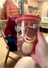 迪士尼（Disney）吸管玻璃杯高颜值水杯大容量网红杯子小礼品可爱牛奶杯 草莓熊 高款玻璃斜身吸管杯 400ml 401-500ml 晒单实拍图