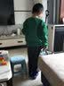 真维斯男童加绒卫衣秋冬款童装儿童红色打底衫百搭冬装中国风保暖上衣 绿 J方框舞狮 130 实拍图