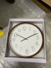 NITORI宜得利家居 家用钟表挂钟客厅现代简约35.8cm扫秒实木挂钟 深棕色 实拍图