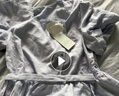 茵曼（INMAN）夏季法式收腰提花肌理女装方领连衣裙文艺风泡泡袖裙子 浅蓝色 M 实拍图