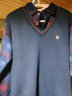 传奇保罗衬衫领毛衣男假两件加绒保暖中老年打底针织衫 格子藏青色 XL（120-135斤） 晒单实拍图