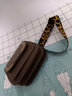 伊梵络小包包女包2024潮小众百搭时尚宽肩带斜挎包复古百搭小方包 咖啡色 实拍图