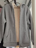 GENIOLAMODE森马集团加绒卫衣男士连帽开衫冬季羊羔绒加厚外套男装 麻灰 XL 实拍图