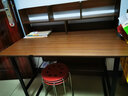 人文成家电脑桌台式简约书桌书柜书架一体组合学习桌家用卧室办公写字桌子 拉丝黑橡木色100CM 单书桌 实拍图