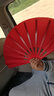 SANBF8寸太极扇功夫扇子红色塑料中国儿童舞蹈双面扇高档武术扇响扇子 8寸折不断红素面 实拍图