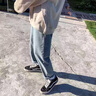 蓦沐牛仔裤子男春夏直筒潮牌休闲长裤宽松百搭裤子韩版青少年春夏男装 中蓝色2207-2 L 115斤-125斤 实拍图